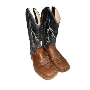 Cody James Lightning Bolt Work Cowboy Western Boots BBSC1828 Youth Size 4.0 D